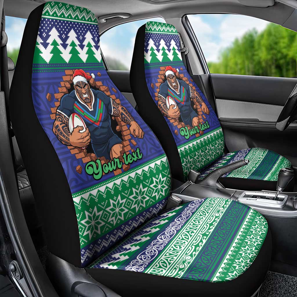 Merry Haka Warriors Personalised Car Seat Cover Christmas Rugby League Spirit - Aussie Hoodie