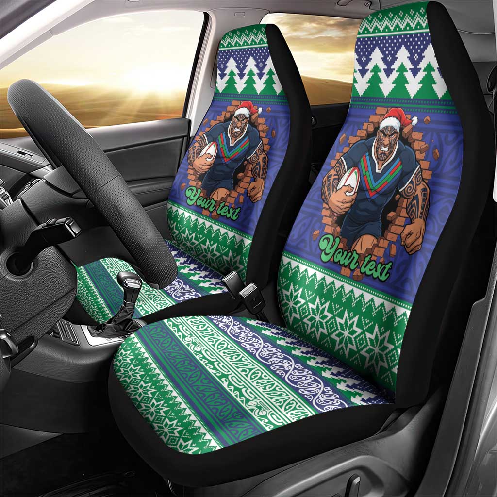 Merry Haka Warriors Personalised Car Seat Cover Christmas Rugby League Spirit - Aussie Hoodie