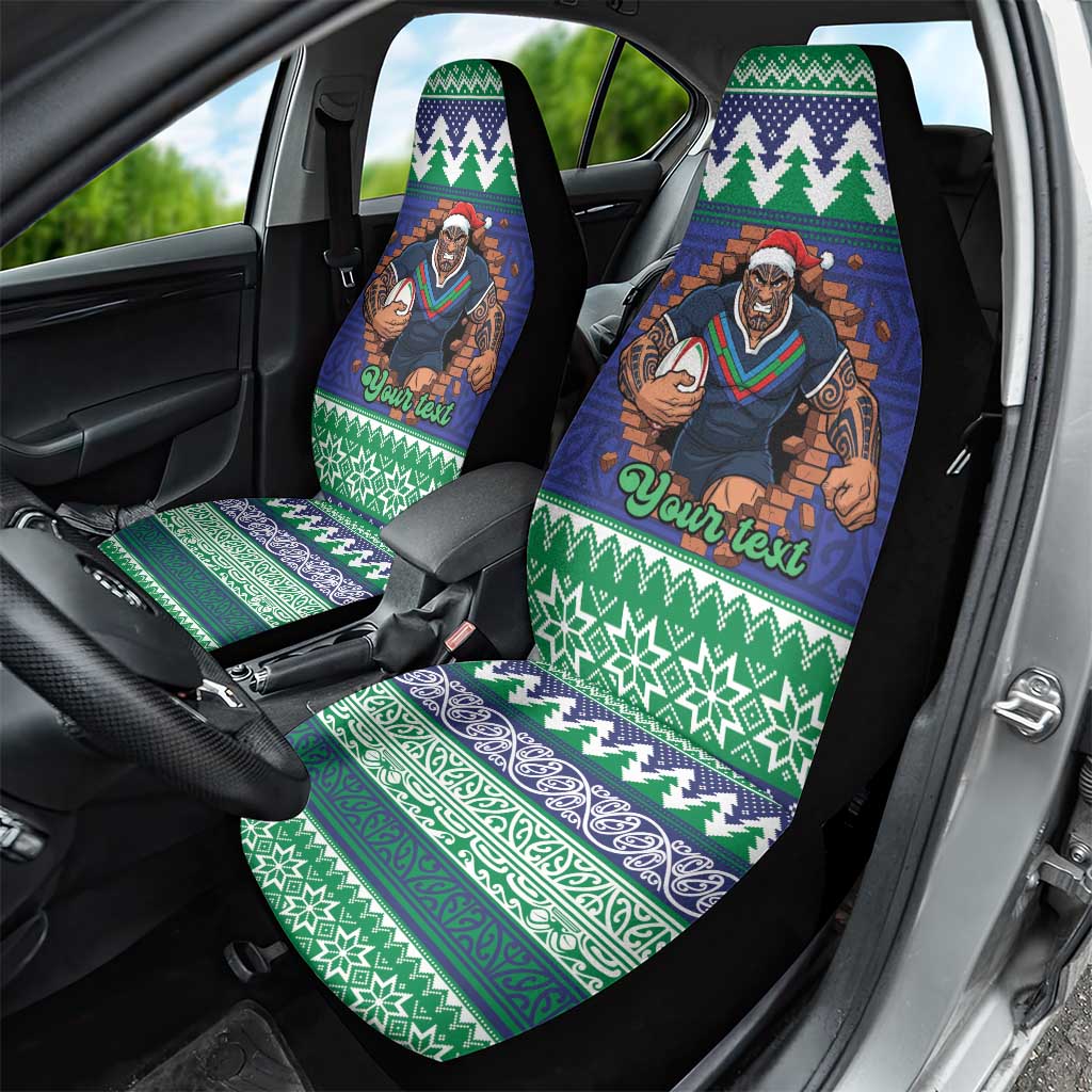 Merry Haka Warriors Personalised Car Seat Cover Christmas Rugby League Spirit - Aussie Hoodie