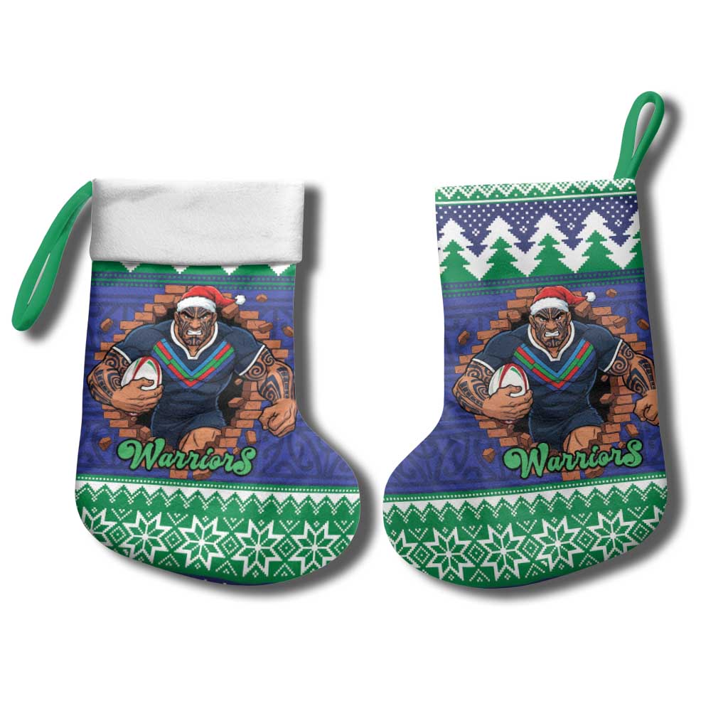 Merry Haka Warriors Personalised Christmas Stocking Christmas Rugby League Spirit - Aussie Hoodie
