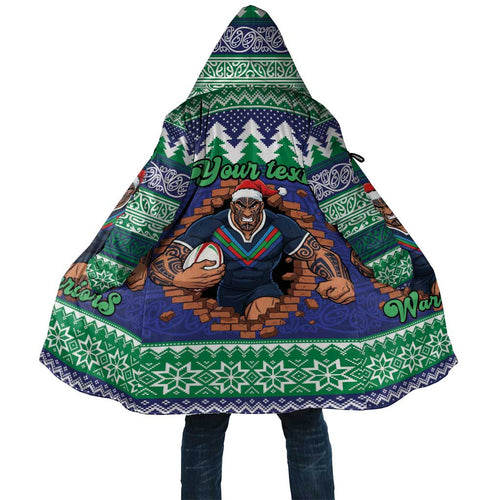 Merry Haka Warriors Personalised Cloak Christmas Rugby League Spirit - Aussie Hoodie