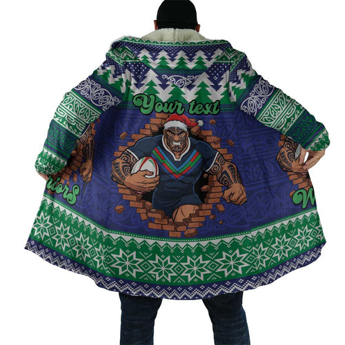 Merry Haka Warriors Personalised Cloak Christmas Rugby League Spirit - Aussie Hoodie