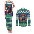 Merry Haka Warriors Personalised Couples Matching Tank Maxi Dress and Long Sleeve Button Shirt Christmas Rugby League Spirit - Aussie Hoodie