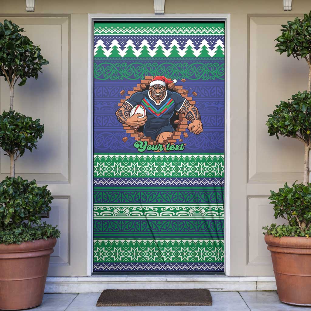 Merry Haka Warriors Personalised Door Cover Christmas Rugby League Spirit - Aussie Hoodie