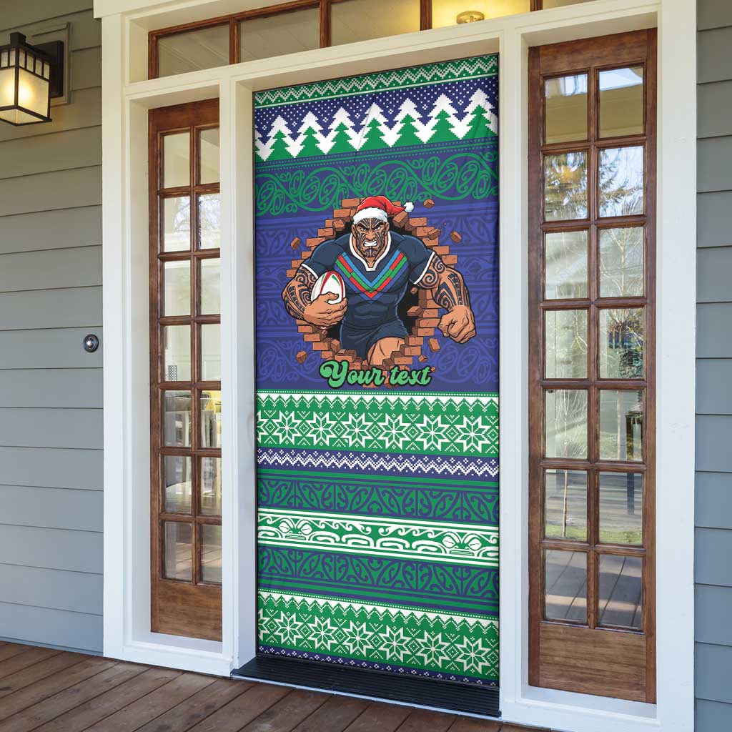 Merry Haka Warriors Personalised Door Cover Christmas Rugby League Spirit - Aussie Hoodie