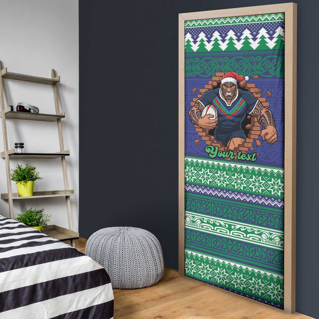 Merry Haka Warriors Personalised Door Cover Christmas Rugby League Spirit - Aussie Hoodie