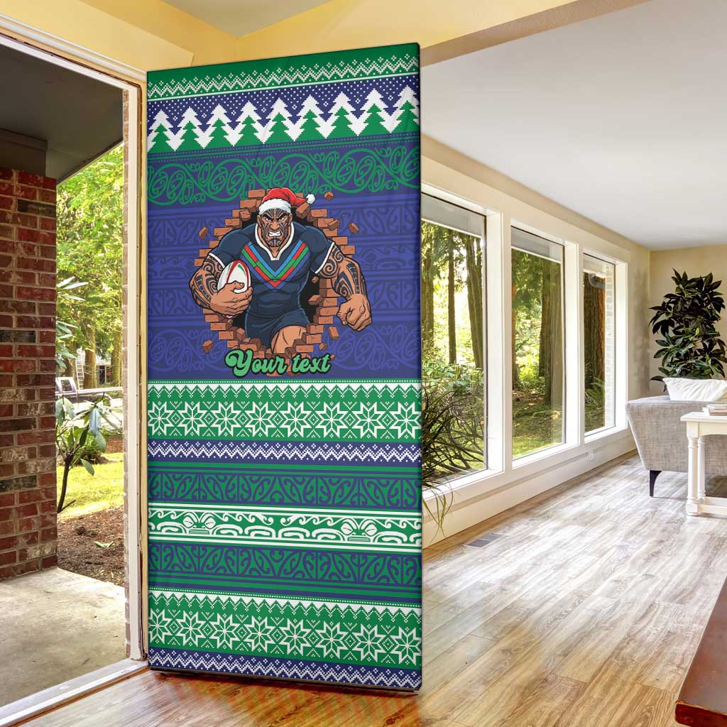 Merry Haka Warriors Personalised Door Cover Christmas Rugby League Spirit - Aussie Hoodie