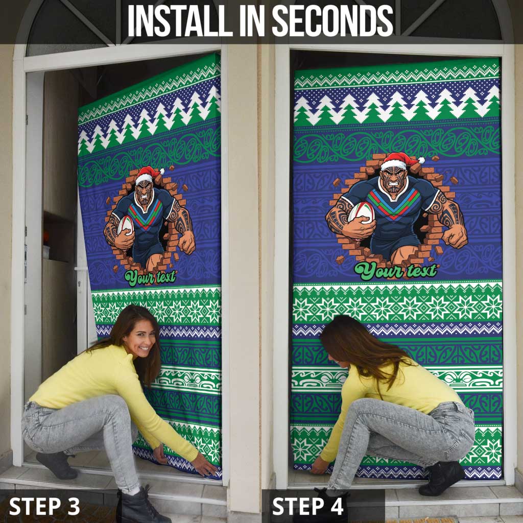 Merry Haka Warriors Personalised Door Cover Christmas Rugby League Spirit - Aussie Hoodie