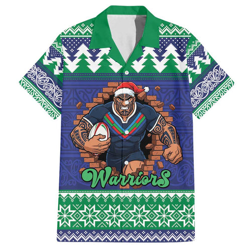 Merry Haka Warriors Personalised Family Matching Long Sleeve Bodycon Dress and Hawaiian Shirt Christmas Rugby League Spirit - Aussie Hoodie