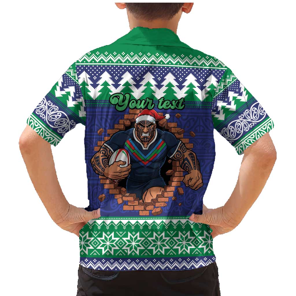 Merry Haka Warriors Personalised Family Matching Mermaid Dress and Hawaiian Shirt Christmas Rugby League Spirit - Aussie Hoodie