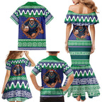 Merry Haka Warriors Personalised Family Matching Mermaid Dress and Hawaiian Shirt Christmas Rugby League Spirit - Aussie Hoodie
