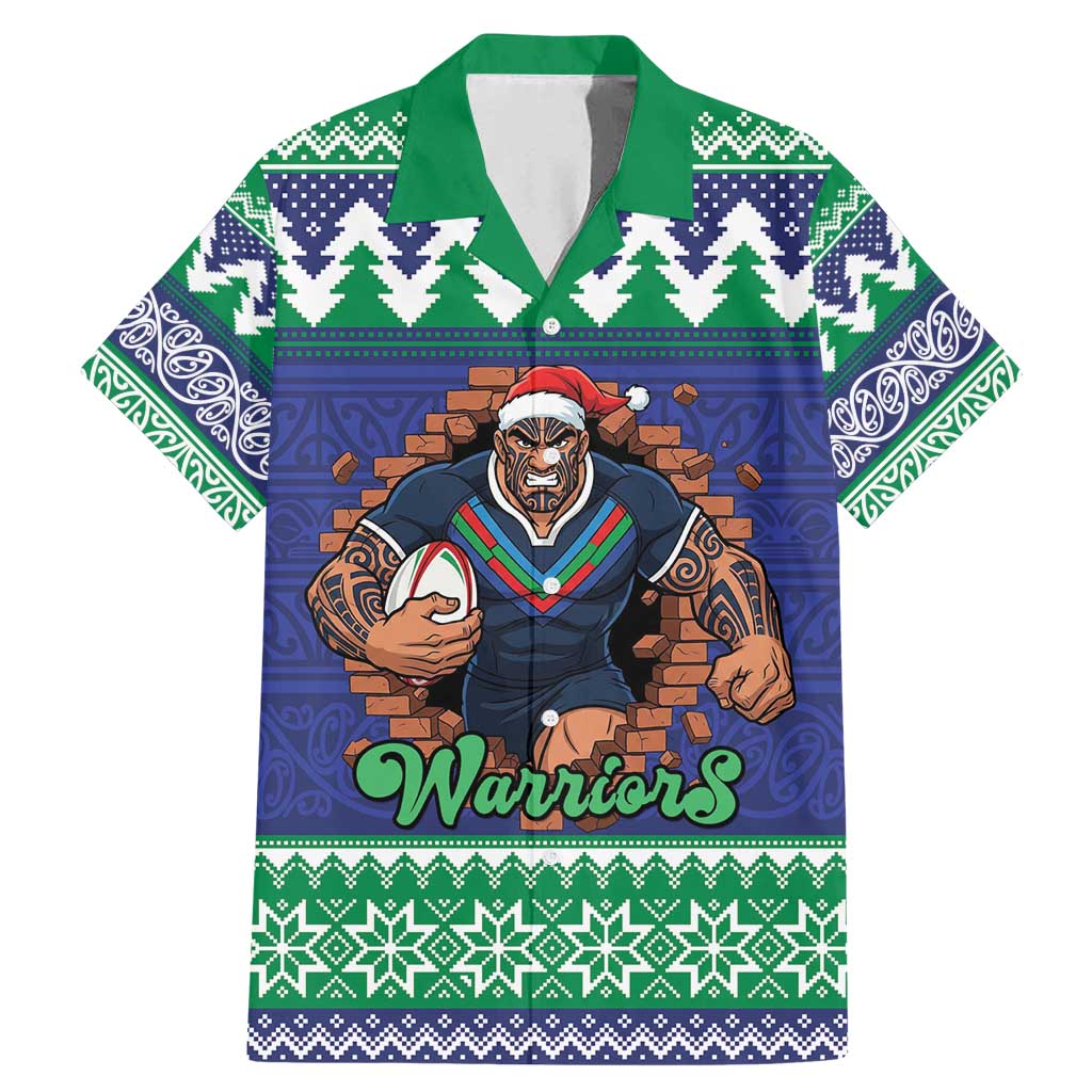 Merry Haka Warriors Personalised Family Matching Mermaid Dress and Hawaiian Shirt Christmas Rugby League Spirit - Aussie Hoodie