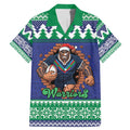 Merry Haka Warriors Personalised Family Matching Mermaid Dress and Hawaiian Shirt Christmas Rugby League Spirit - Aussie Hoodie