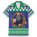 Merry Haka Warriors Personalised Family Matching Mermaid Dress and Hawaiian Shirt Christmas Rugby League Spirit - Aussie Hoodie