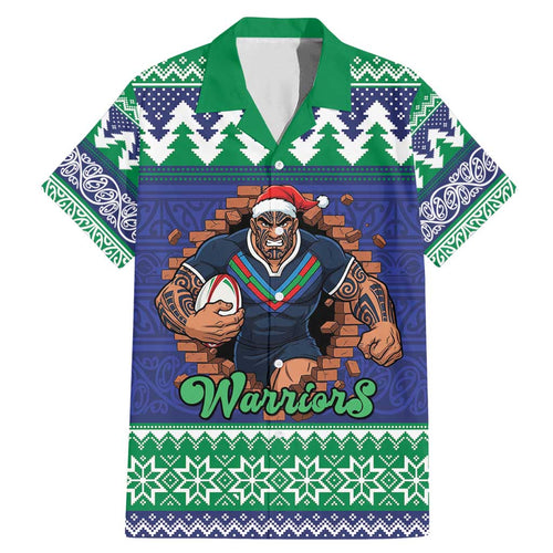 Merry Haka Warriors Personalised Family Matching Mermaid Dress and Hawaiian Shirt Christmas Rugby League Spirit - Aussie Hoodie