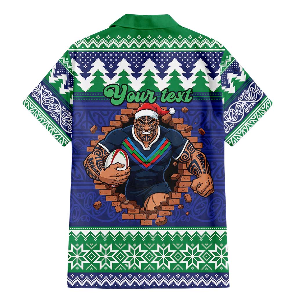 Merry Haka Warriors Personalised Family Matching Mermaid Dress and Hawaiian Shirt Christmas Rugby League Spirit - Aussie Hoodie