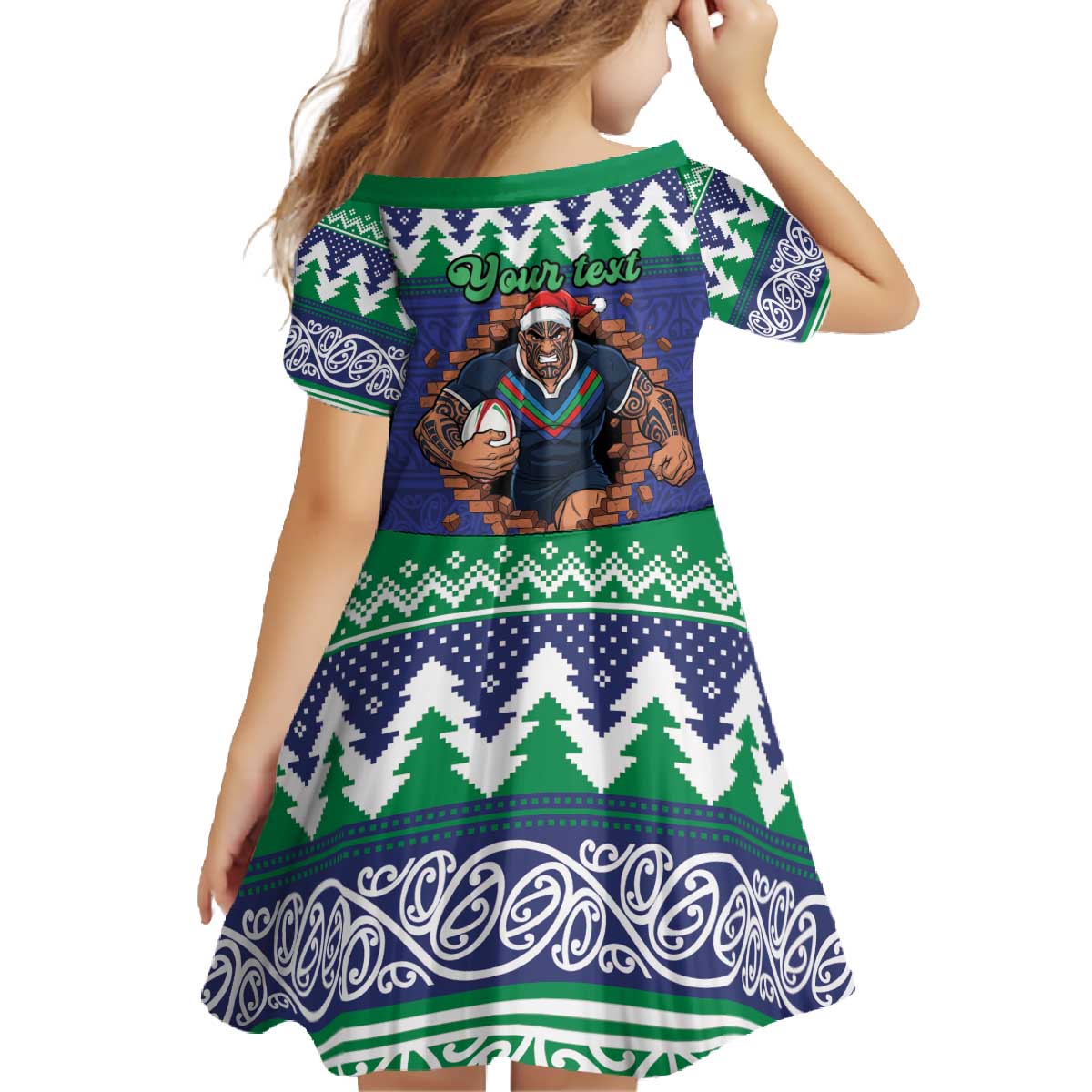 Merry Haka Warriors Personalised Family Matching Off The Shoulder Long Sleeve Dress and Hawaiian Shirt Christmas Rugby League Spirit - Aussie Hoodie