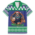 Merry Haka Warriors Personalised Family Matching Off The Shoulder Long Sleeve Dress and Hawaiian Shirt Christmas Rugby League Spirit - Aussie Hoodie