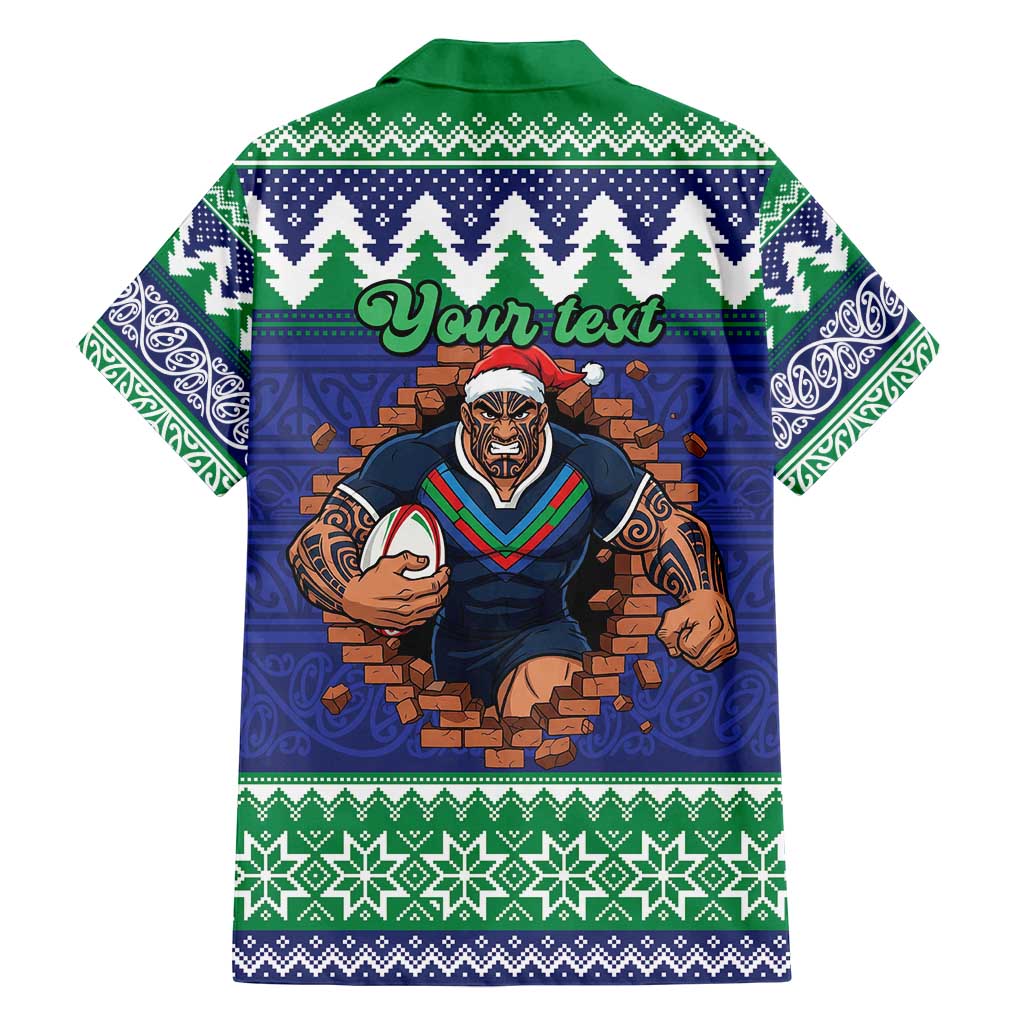 Merry Haka Warriors Personalised Family Matching Off Shoulder Maxi Dress and Hawaiian Shirt Christmas Rugby League Spirit - Aussie Hoodie