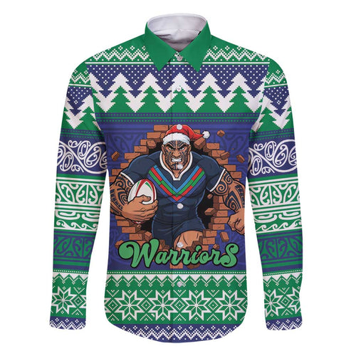 Merry Haka Warriors Personalised Family Matching Off Shoulder Short Dress and Hawaiian Shirt Christmas Rugby League Spirit - Aussie Hoodie