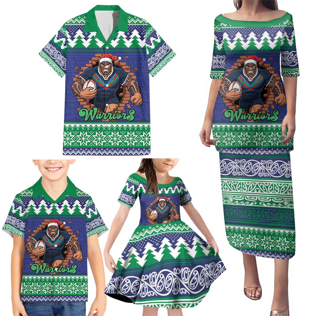 Merry Haka Warriors Personalised Family Matching Puletasi and Hawaiian Shirt Christmas Rugby League Spirit - Aussie Hoodie
