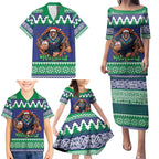 Merry Haka Warriors Personalised Family Matching Puletasi and Hawaiian Shirt Christmas Rugby League Spirit - Aussie Hoodie