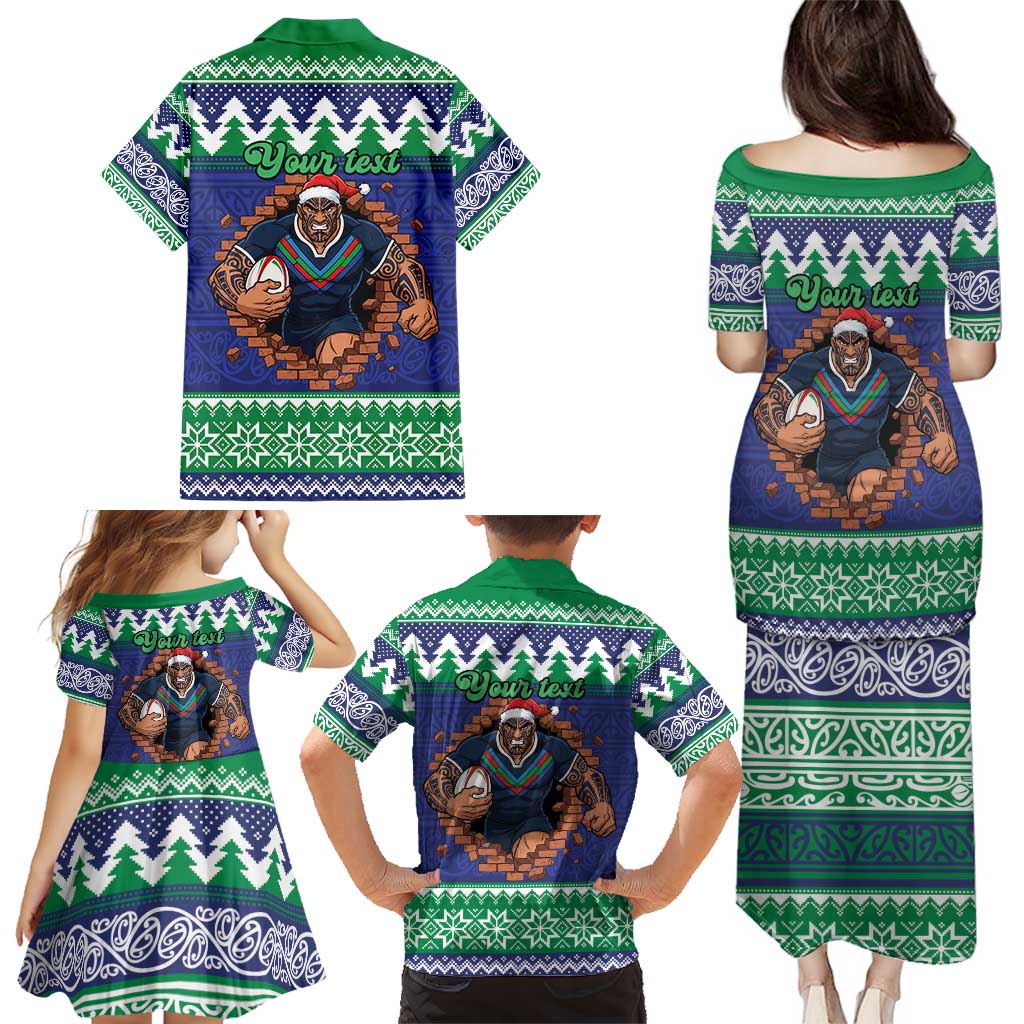 Merry Haka Warriors Personalised Family Matching Puletasi and Hawaiian Shirt Christmas Rugby League Spirit - Aussie Hoodie