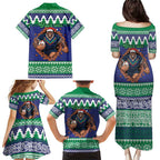 Merry Haka Warriors Personalised Family Matching Puletasi and Hawaiian Shirt Christmas Rugby League Spirit - Aussie Hoodie