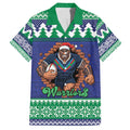 Merry Haka Warriors Personalised Family Matching Short Sleeve Bodycon Dress and Hawaiian Shirt Christmas Rugby League Spirit - Aussie Hoodie