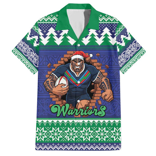 Merry Haka Warriors Personalised Family Matching Short Sleeve Bodycon Dress and Hawaiian Shirt Christmas Rugby League Spirit - Aussie Hoodie