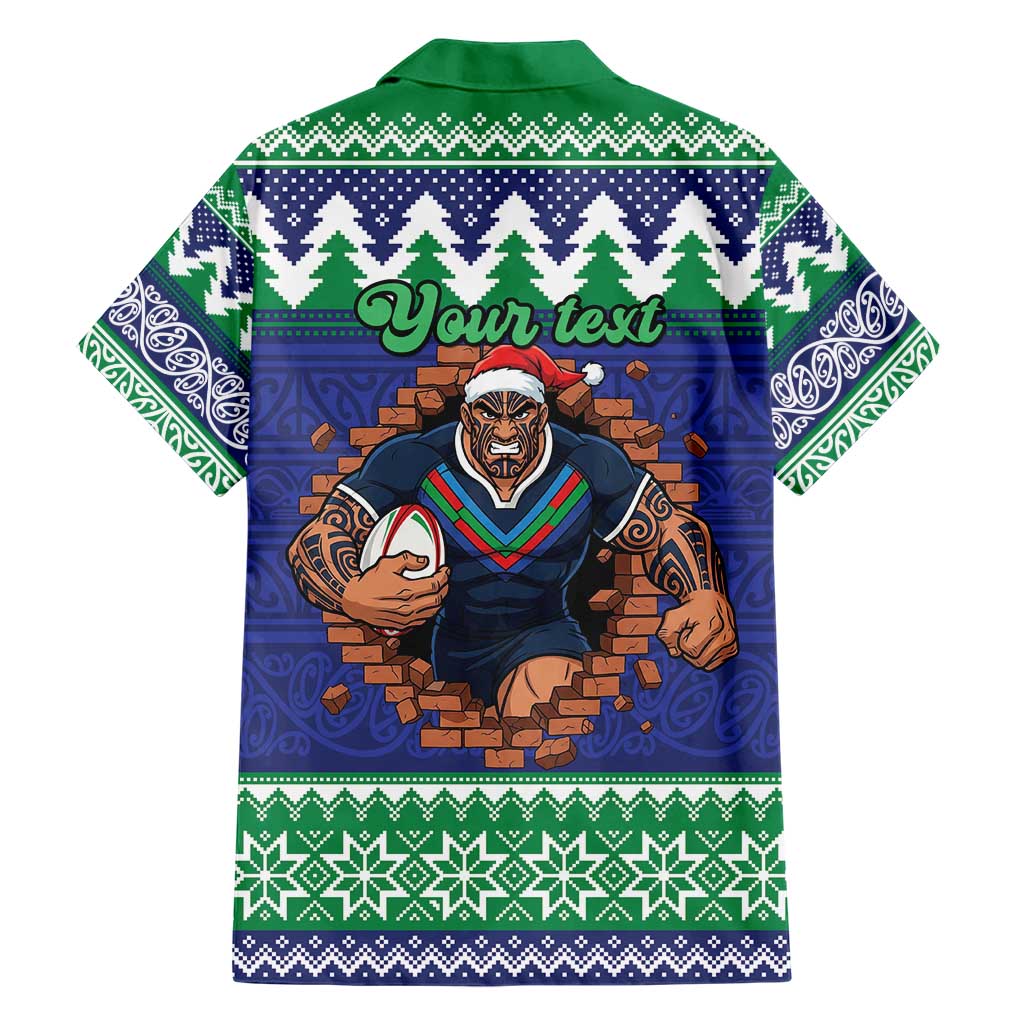 Merry Haka Warriors Personalised Family Matching Short Sleeve Bodycon Dress and Hawaiian Shirt Christmas Rugby League Spirit - Aussie Hoodie
