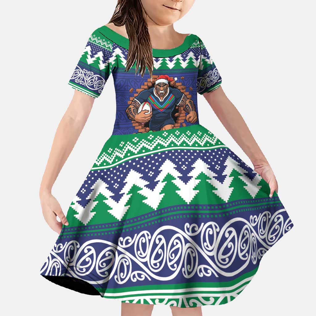 Merry Haka Warriors Personalised Family Matching Summer Maxi Dress and Hawaiian Shirt Christmas Rugby League Spirit - Aussie Hoodie