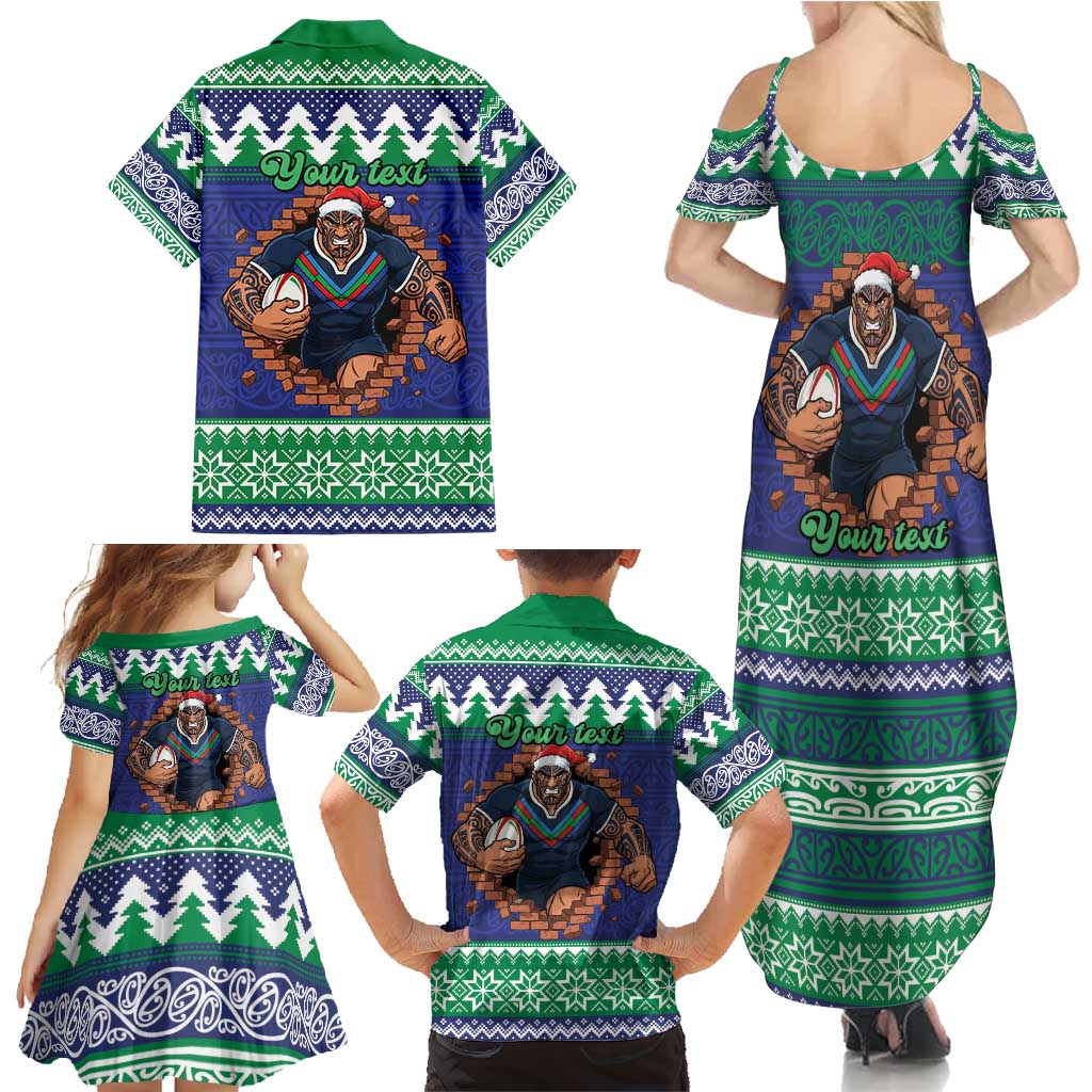 Merry Haka Warriors Personalised Family Matching Summer Maxi Dress and Hawaiian Shirt Christmas Rugby League Spirit - Aussie Hoodie