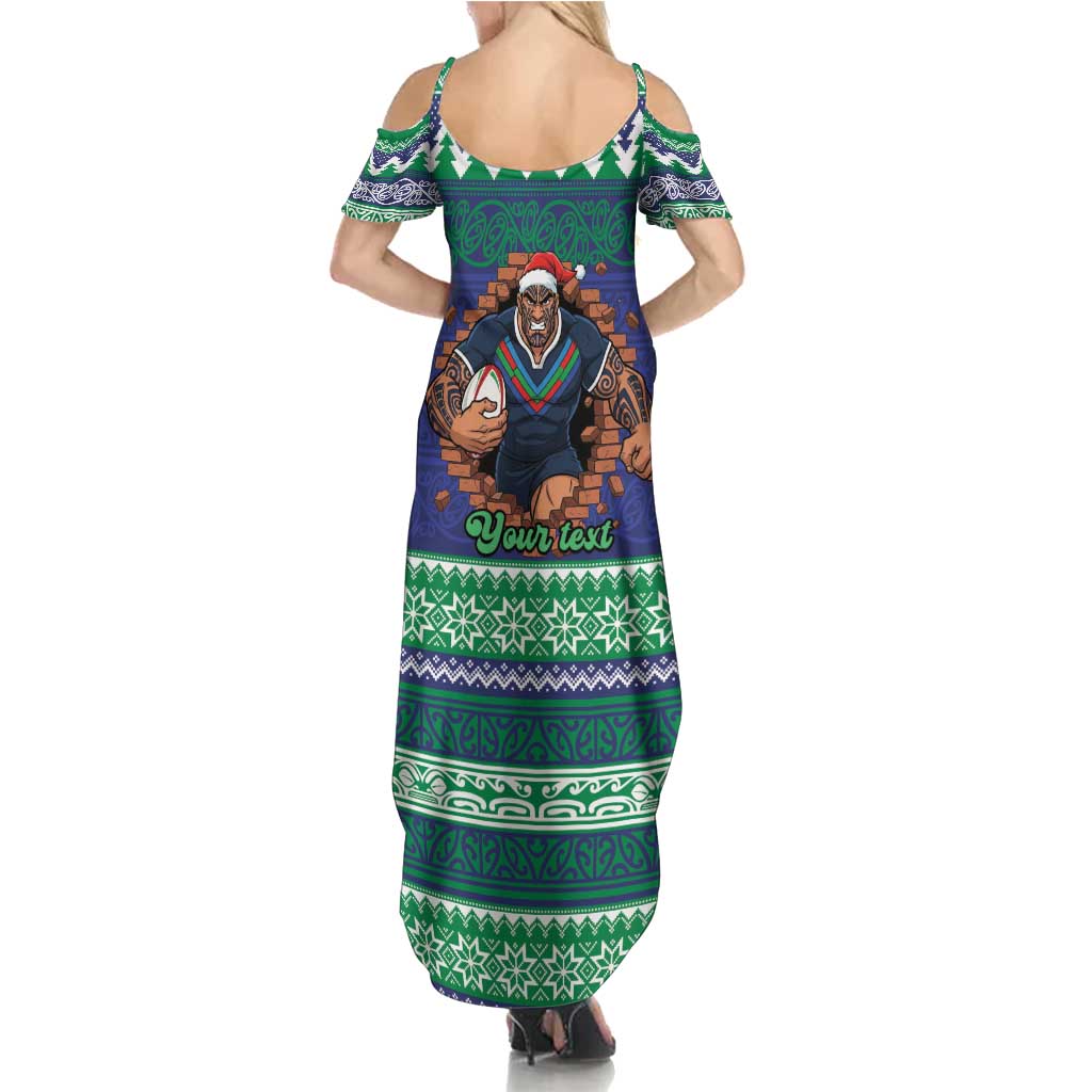 Merry Haka Warriors Personalised Family Matching Summer Maxi Dress and Hawaiian Shirt Christmas Rugby League Spirit - Aussie Hoodie