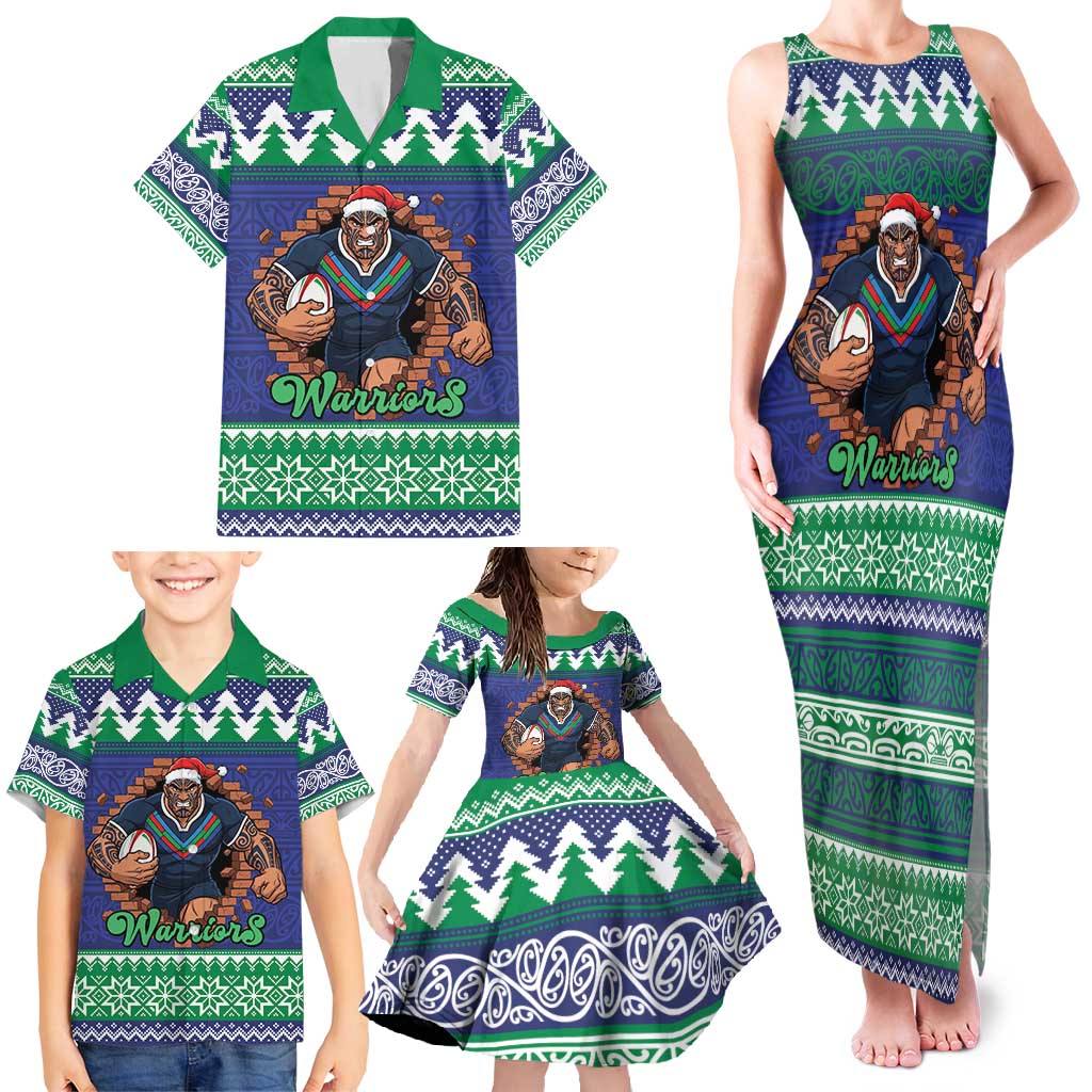Merry Haka Warriors Personalised Family Matching Tank Maxi Dress and Hawaiian Shirt Christmas Rugby League Spirit - Aussie Hoodie