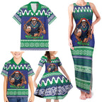 Merry Haka Warriors Personalised Family Matching Tank Maxi Dress and Hawaiian Shirt Christmas Rugby League Spirit - Aussie Hoodie