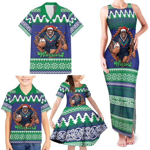 Merry Haka Warriors Personalised Family Matching Tank Maxi Dress and Hawaiian Shirt Christmas Rugby League Spirit - Aussie Hoodie
