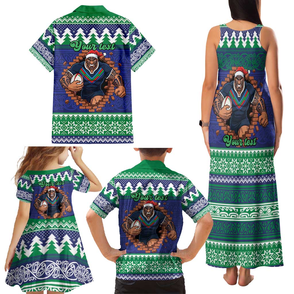 Merry Haka Warriors Personalised Family Matching Tank Maxi Dress and Hawaiian Shirt Christmas Rugby League Spirit - Aussie Hoodie