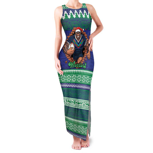 Merry Haka Warriors Personalised Family Matching Tank Maxi Dress and Hawaiian Shirt Christmas Rugby League Spirit - Aussie Hoodie
