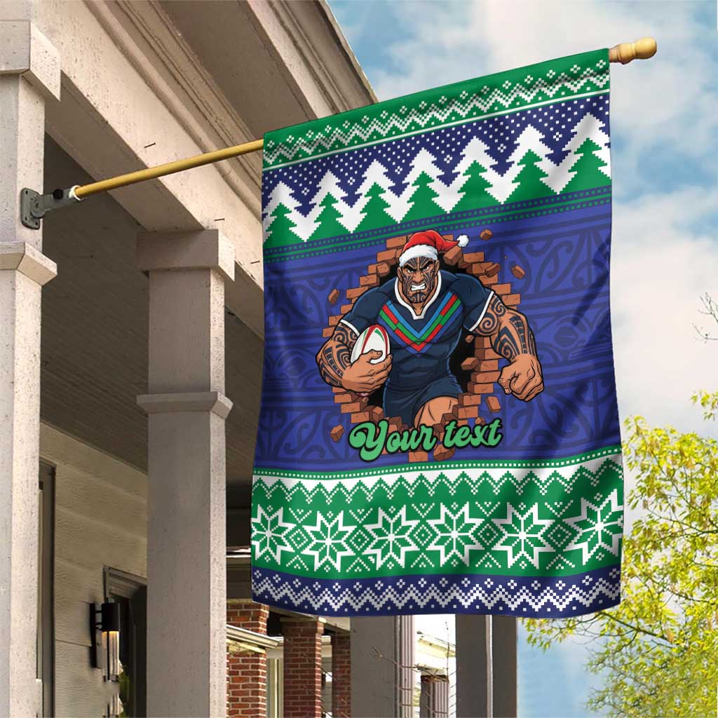 Merry Haka Warriors Personalised Garden Flag Christmas Rugby League Spirit - Aussie Hoodie