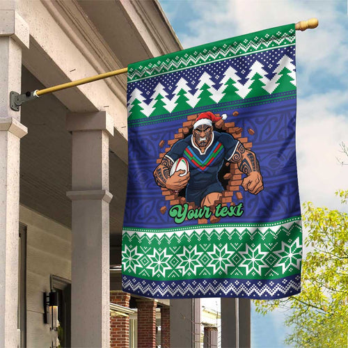 Merry Haka Warriors Personalised Garden Flag Christmas Rugby League Spirit - Aussie Hoodie
