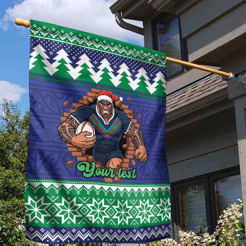 Merry Haka Warriors Personalised Garden Flag Christmas Rugby League Spirit - Aussie Hoodie