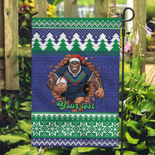 Merry Haka Warriors Personalised Garden Flag Christmas Rugby League Spirit - Aussie Hoodie