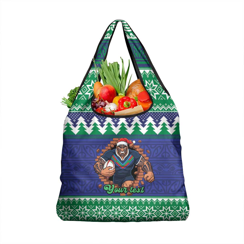 Merry Haka Warriors Personalised Grocery Bag Christmas Rugby League Spirit - Aussie Hoodie
