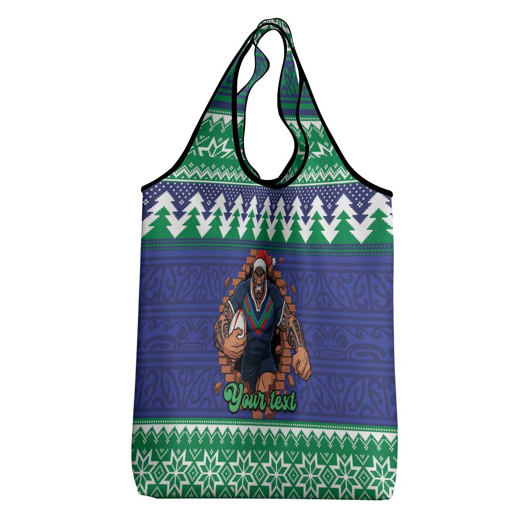 Merry Haka Warriors Personalised Grocery Bag Christmas Rugby League Spirit - Aussie Hoodie
