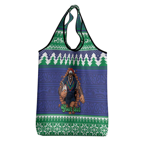 Merry Haka Warriors Personalised Grocery Bag Christmas Rugby League Spirit - Aussie Hoodie