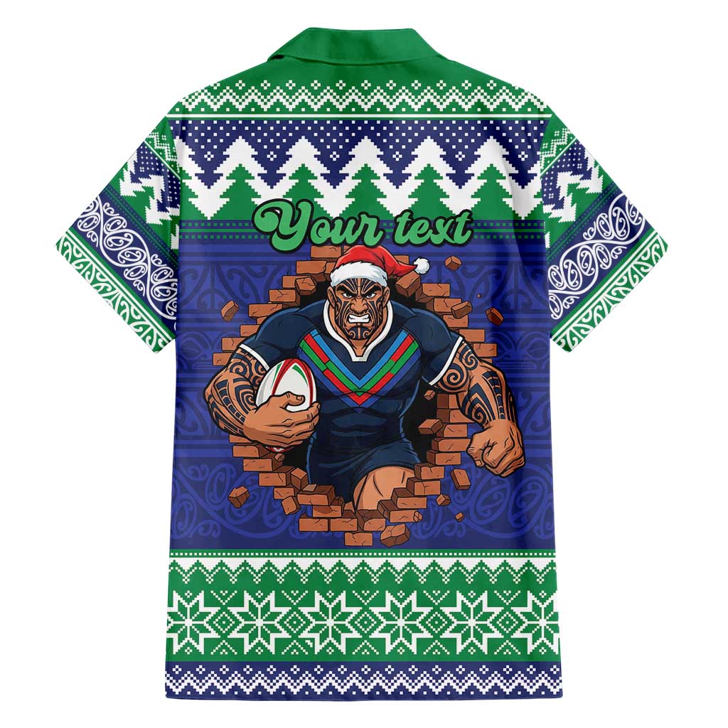 Merry Haka Warriors Personalised Hawaiian Shirt Christmas Rugby League Spirit - Aussie Hoodie