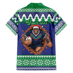 Merry Haka Warriors Personalised Hawaiian Shirt Christmas Rugby League Spirit - Aussie Hoodie