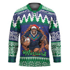 Merry Haka Warriors Personalised Hockey Jersey Christmas Rugby League Spirit - Aussie Hoodie