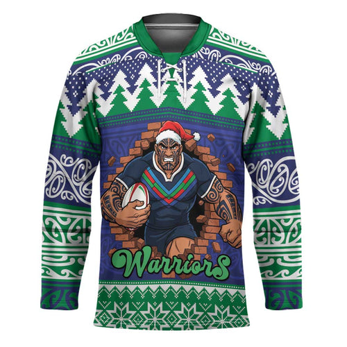 Merry Haka Warriors Personalised Hockey Jersey Christmas Rugby League Spirit - Aussie Hoodie